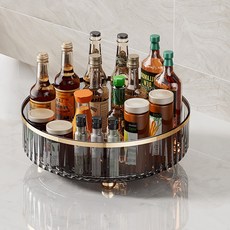 Ibriyoung 廚房旋轉式調味罐收納架, 1個, 灰色