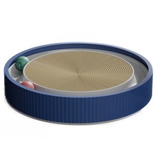 PETCA 貓用大型補充軌道球平板型貓抓板玩具, 1個, 藍色