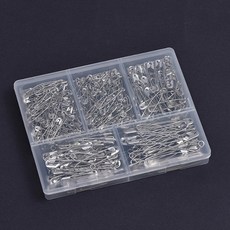 코히모 시침용 옷핀 5종 400개 세트, 실버, 1개