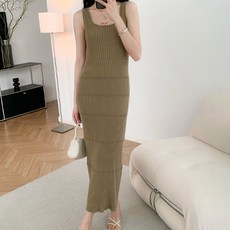 비비에모 딥라운드넥 골지 일자핏 원피스 06959 빅사이즈 포함