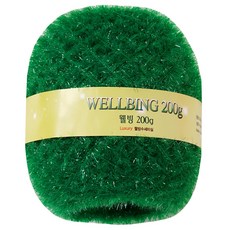 YEONIL 養生絲瓜絡圓筒毛線 200g, 1個, 14深綠色