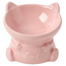 PASTEL PET 寵物魚貓陶瓷碗, 1個, 粉紅色