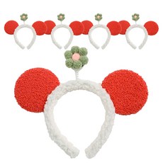 Maket Gamseong 花朵圖案髮箍, 小熊橘色, 5個