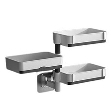 Yesodang 免鑽孔多用途三層肥皂架, 1個, 白灰色