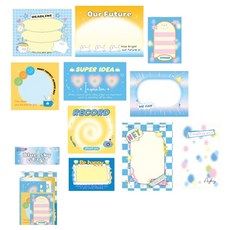 마켓감성 무지개 메모지 시리즈 10종 세트, 푸른 하늘 별, 5세트