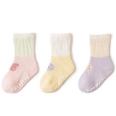 HARAROI 女童可愛紫色小熊襪子3雙組