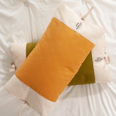 Nurihome Fluffy牛津布綁帶蕎麥枕, 1個, 蜂蜜芥末