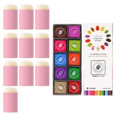 Maket Gamseong 調色裝飾墨水指套海綿, 粉紅色, 10個