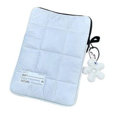 소리달 여서용 빠니 퀄팅 패딩 패드 노트북파우치, 화이트, 1개