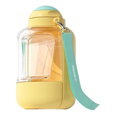 DING DONG PET 寵物 2合1 大尺寸便攜式水瓶, 黃色, 1個