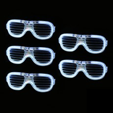 gelluna 派對 慶典 活動 紀念日 LED發光 太陽眼鏡 眼鏡 LG-02, 1 基本白色, 5個