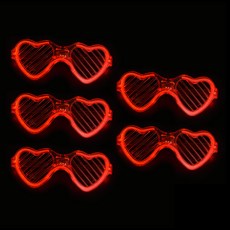 gelluna 派對 慶典 活動 紀念日 LED發光 太陽眼鏡 眼鏡 LG-02, 8 愛心紅色, 5個