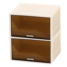 Khohimo 多功能開門式生活箱 4W247, 2個, 米色，36.2 x 28 x 21 cm