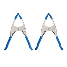 DAEHAN 背景紙固定橡膠鋼鐵A型夾 大型, 藍色, 2個