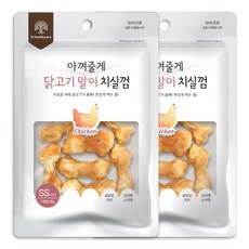 아껴줄게 강아지 치실껌 간식 7p, 닭고기 말이, 56g, 2개
