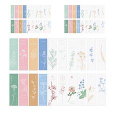 Maket Gamseong Nature Story 花與思緒留言卡 20款組合, 3套, 混合色