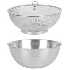 HOMEPOWE 不鏽鋼濾網攪拌盆組, 1套, 濾網 + 攪拌盆
