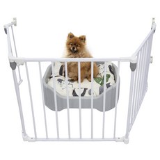 CM KOREA Kiwobori 寵物狗可折疊圍欄 多用途安全門 三角形, 1個, 白色