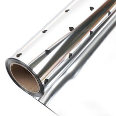 迷你愛心塑膠鍍膜包裝紙 大 53cm x 17m, 黑色, 1個