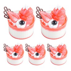 리나블루 디저트 둥근 컵케이크 모형 5p, 딸기