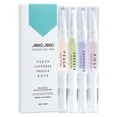 Jello Jello 綜合香味指緣修護筆 4件組 (薰衣草 玫瑰 小蒼蘭 桃子), 12ml, 1組