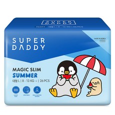 SUPER DADDY 企鵝先生夏日輕薄褲型尿布, 26片, L