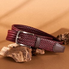 DAKS 男士皮革織帶皮帶