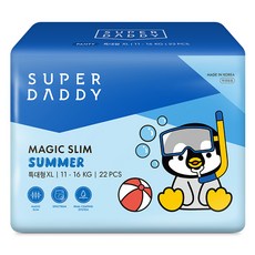 SUPER DADDY 企鵝先生夏日輕薄褲型尿布, 22片, XL