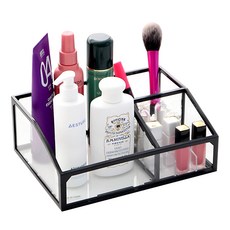 Ju and Ji 化妝品收納盒 組裝式 開放式, 1個, 黑色