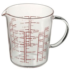 내열유리 손잡이 계량컵 와이드 MJCW-50-R-BK, 혼합색상, 500ml, 1개