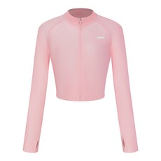 아레나 여성용 뉴웨이브 레귤러핏 세미크롭 집업 래쉬가드 A4BL1QR42