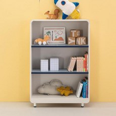 리바트 아동용 톨 책장 방문설치, 네이비, 3단