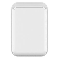 엠피에스 자력강화 맥세이프 가죽 카드지갑 케이스, 화이트, 1개