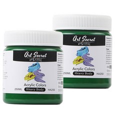 Art Secret 藝術家的秘密 重質高黏度專家用壓克力顏料 066 草綠色, 250ml, 2色