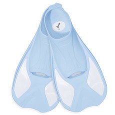 ITS LIFE Blueta 自由潛水蛙鞋短蛙 + 網袋 + 塑形器 2p 組, 淡藍色