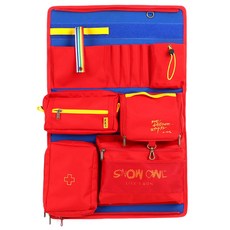 스노우아울 캠핑 트라이언 멀티 포켓 오거나이저, 레드, 1개