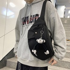 Jerosekoki 中性款斜肩包, 黑色