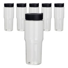 mir 大容量保冰隨行杯, 6個, 透明 + 黑色, 1L