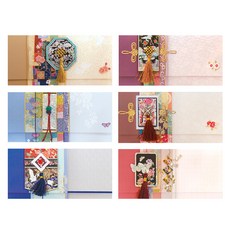 From&To 螺鈿圖案傳統零用錢信封6件組 FB224, 混合顏色, 1套