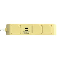NEMOTAP 快速充電 A型 3.0A 一般 3孔延長線 SY-NB3 USB QC-2, 奶油黃, 1.5m, 1個