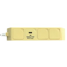NEMOTAP 3孔延長線高速充電Type-C SY-NA3 USB CT-2, 1.5m, 奶油色, 1個