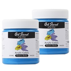 Art Secret 藝術家的秘密 重磅高黏度專家用壓克力顏料 036 湖藍色 2入, 250ml, 1色