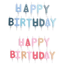 joyparty 生日字母蠟燭2款組合, 粉紅色, 藍色, 1套