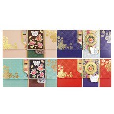 프롬앤투 전통 문양 용돈봉투 4종 FB1016, 혼합색상, 4개