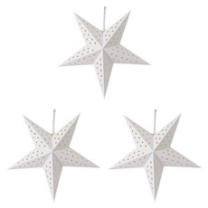Party09 紙質星星吊飾 3入, 白色