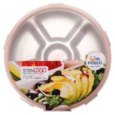 스텐락 퓨어 멀티 원형 밀폐용기 4호 6구, 1개, 920ml