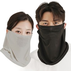 Goretrax 防紫外線口罩 2件組, 黑色 + 灰色