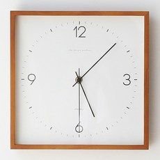 mooas 木質框架方形掛鐘, 深棕色