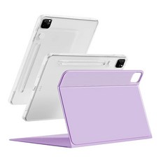 태블리스 세로거치 투웨이 분리형 슬릿 커버 투명 젤하드 태블릿PC 케이스 IO-38, 라벤더