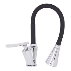 Sudon Kkokji 頂級型水槽廚房 EINS 彩色鵝頸單孔水龍頭組 黑色 EINS-5041, 1套